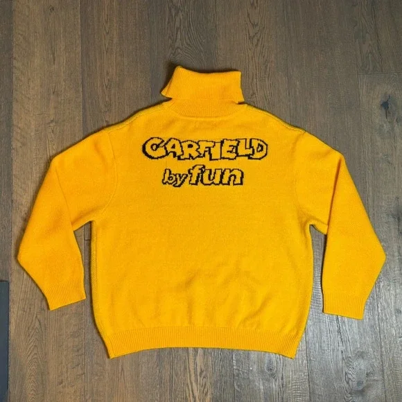 Garfield x fun Turtleneck Sweater Size M Streetwear Graphic Novelty Heavyweight - Picture 7 of 13